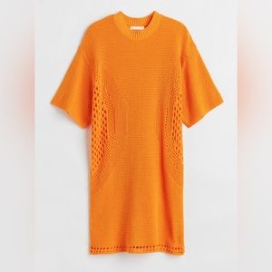 H&M Knit Cotton T-shirt Dress in Orange Sz XL